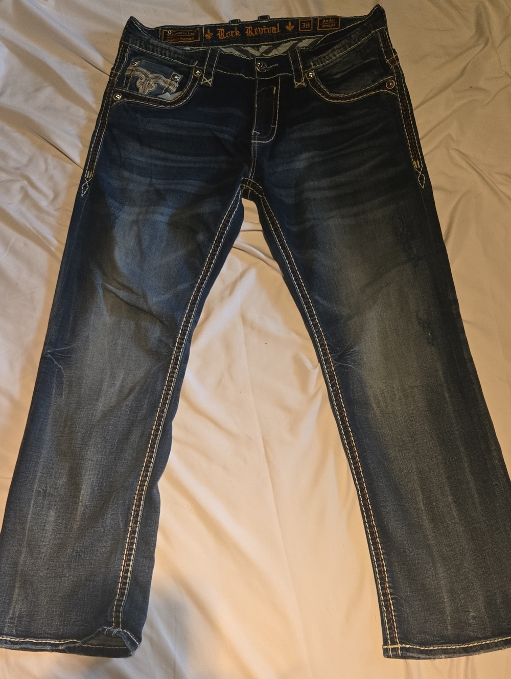 Rock Revival Men’s Dark Indigo Relaxed Straight Jeans